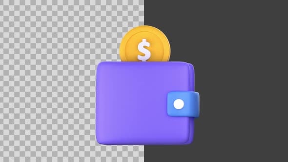 3D Animated Wallet Icon, Elements Motion Graphics ft. wallet & money ...