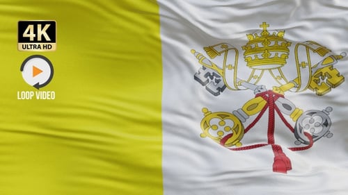 Vatican City Flag 4K Loop Background