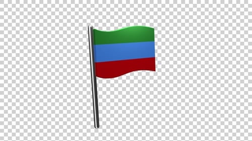 Waving Flag Animation with Green Blue Red Stripes