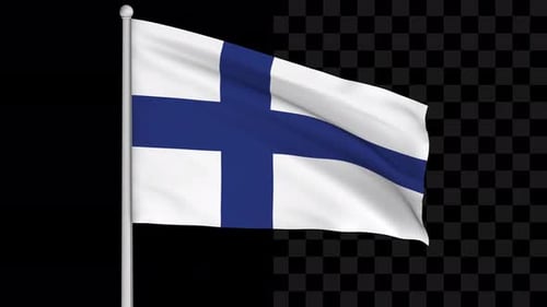 Realistic Finland Flag Waving Seamless Loop