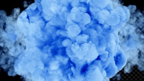 Expanding Blue Smoke Cloud Burst Transition