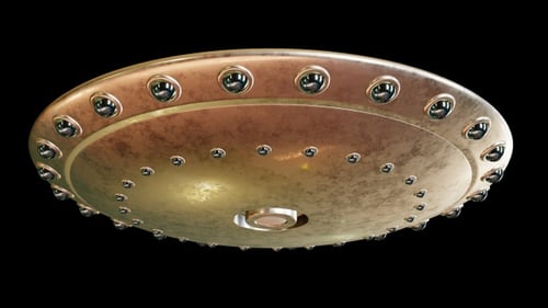 Rotating Metallic Sci-Fi Disc with Rivets Animation