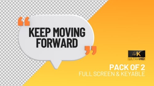 Animated 3D Speech Bubble with Motivational Quote