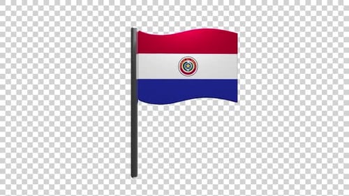 3D Waving Paraguay Flag Animation with Alpha Channel