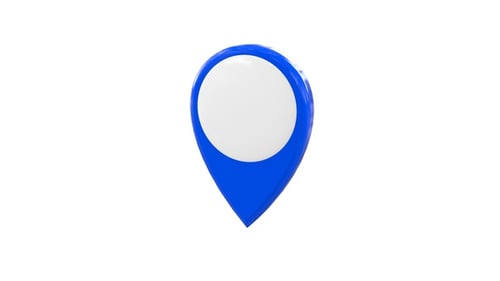 Pin de ubicación con mapa 3D Alpha Blue