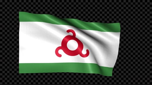 Waving Flag of Ingushetia with Alpha Channel