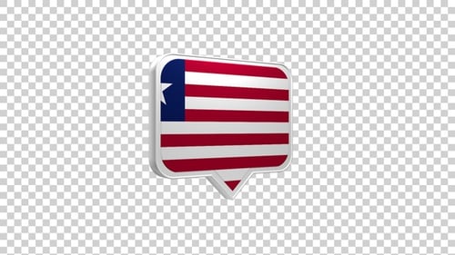 3D Liberia Flag Speech Bubble Animated Icon