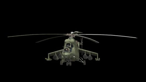 3D Military Attack Helicopter with Rotating Blades