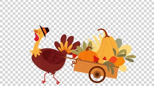 Thanksgiving Turkey Animation Transparent Background