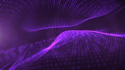 Particle Wave Flow Background Purple Loop V7