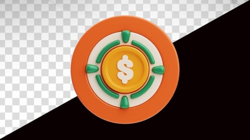 3D Animated Dollar Target for Financial Success