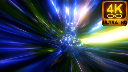 Warmhole Spaceship 3d animation colorful field teleport trippy experience 4k vj loop background