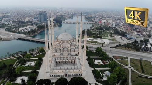 Drone video of a mosque ( Sabancı Camii)