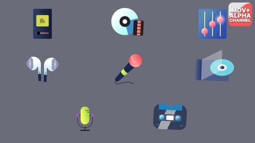Modern Animated Icons for Music and Audio Production
