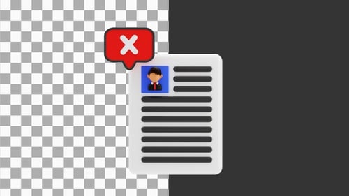 Animation 3D d'un mauvais symbole avec un formulaire papier | Alpha Channel