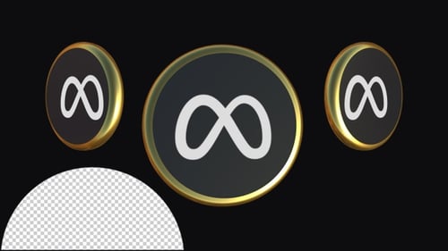 3D Rotating Infinity Symbol Logo in Golden Circle