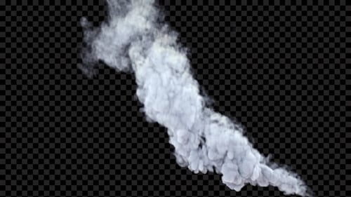 Realistic White Smoke Plume with Alpha Channel