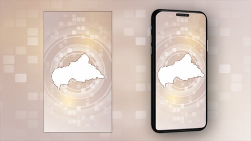 Animated Map Outline Reveal on Digital Background