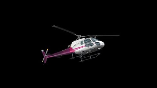 Modern Helicopter Flying Animation with Alpha Channel