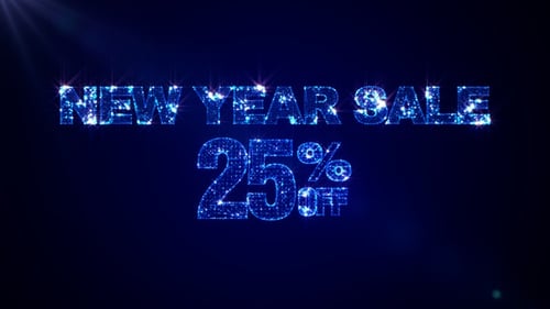Sparkling New Year Sale Title with Percentage Reveal
