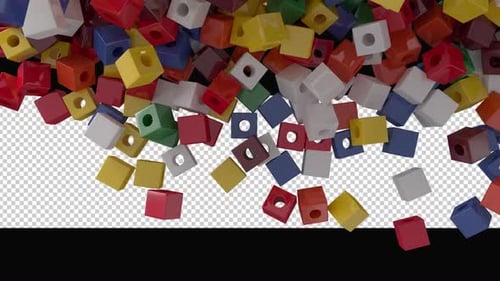 Colorful 3D Cubes Falling Background Animation