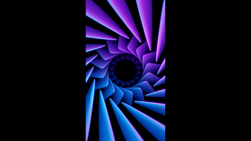 Vertical video blue and purple gradient rotating spiral tunnel optical illusion loop animation