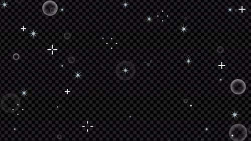 Floating Decorative Bubbles and Sparkling Star Elements