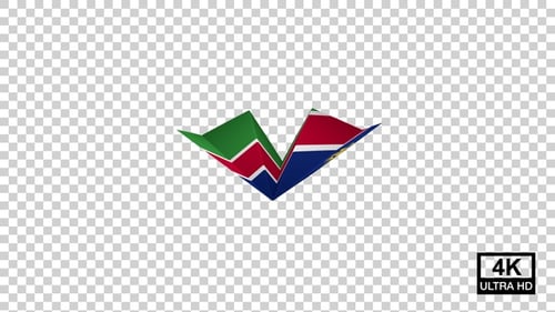Papierflugzeug der Flagge Namibias V3