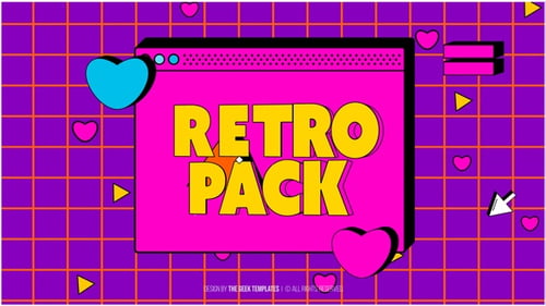 Animated Icons Retro Pack and Alphabet I (Alpha Channel)