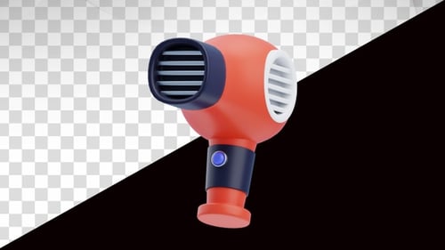 3D-Animation eines Haartrockners