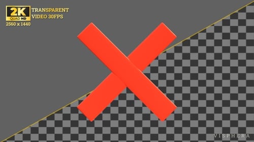 3D Red X Symbol Animation for Error or Incorrectness