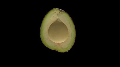 Half Avocado Fruit Rotating