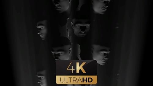 Dark Abstract Heads Reveal with Dynamic Light Rays