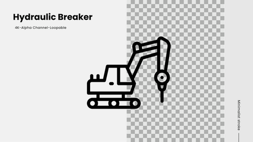 Animated Minimalist Hydraulic Breaker Line Icon