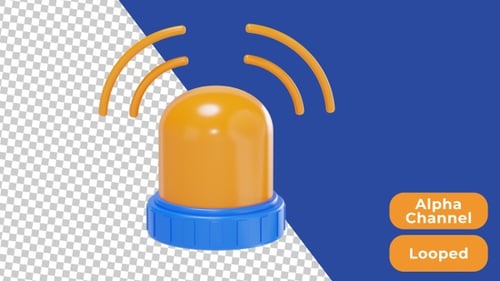 3D Animated Emergency Siren | Alpha Channel