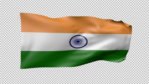 Realistic Waving India Flag Animation