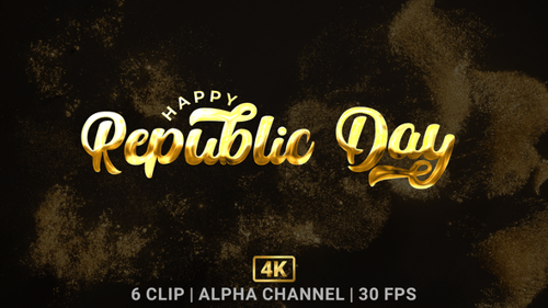 Happy Republic Day Text Animation