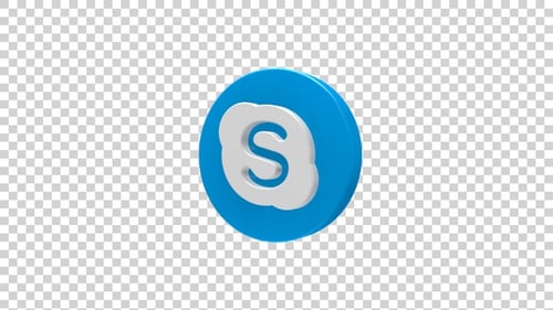 Animated 3D Skype Logo Rotation with Alpha Channel