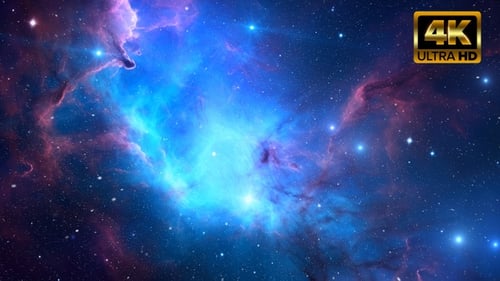 Vibrant Abstract Space Nebula Stars Animation Background