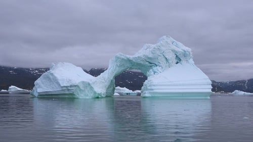 Icebergs. Wonders of nature. Iceberg from melting glacier in Antarctica. Global Climate Warming.
