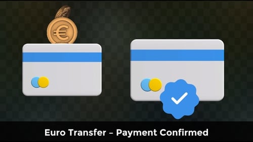 Successful Financial Transaction 3D Credit Card Animation