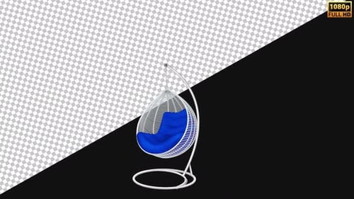 Wicker Hanging Swing Chair 3D | Alpha channel