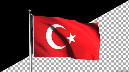 Realistic 3D Waving Turkey National Flag Animation