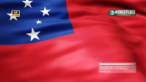 Realistic Waving Flag of Samoa Animation