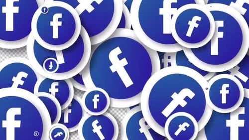 Cascading Blue Facebook Logos Animation