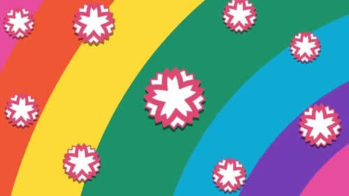 Rainbow White Flower Transition | UHD | 60fps
