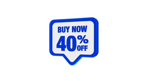 Modern Buy Now 40 Percent Off Sale Speech Bubble Animation
