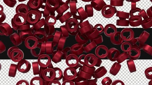 3D Hearts Transitions on Alpha Channel