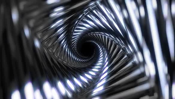 Abstract Futuristic Silver Vortex Tunnel Loop Background, Backgrounds ...