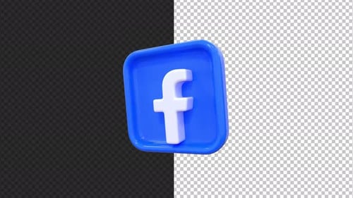 Facebook logo bouncing - 4K